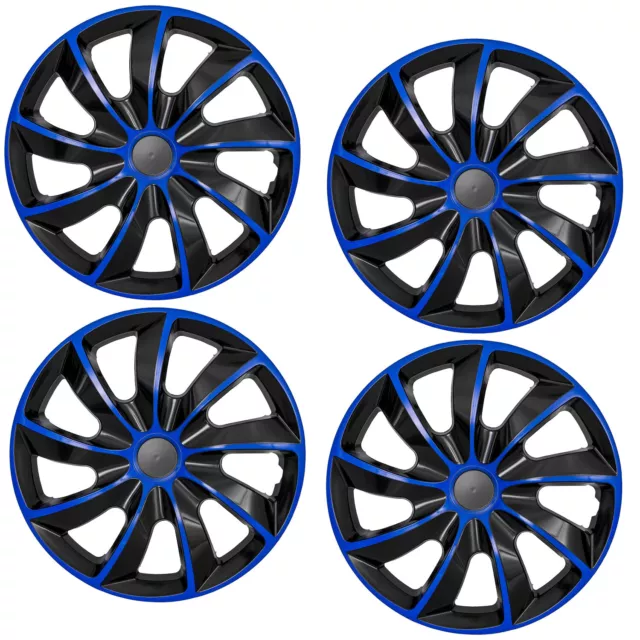 17 "Coprimozzi copriruota Finiture Set da 17 pollici di 4 ABS blu Finiture in plastica resistente UK
