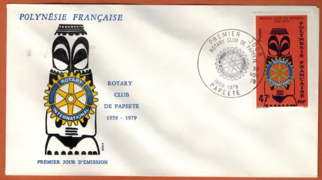 1979.Papeete-Fdc Enveloppe timbrée 1°Jour**Rotary club-Polynésie-Yv.145