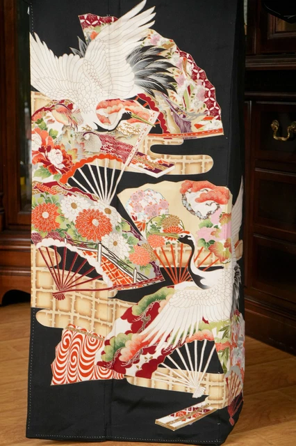 Dear Vanilla Japanese Silk Tomesode Kimono Women's Authentic Japan Vintage Mint 6