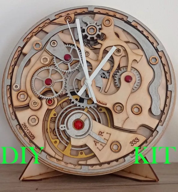 Horloge murale (kit)  en bois 70 pièces créative unique,
