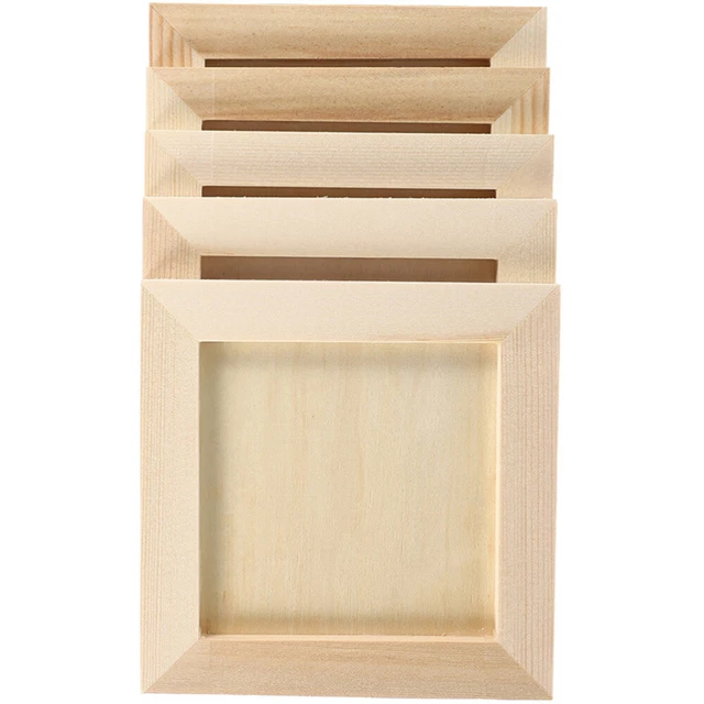 5 Pcs Clay Picture Frame Wood Child Painting Frames Wooden Crafts Desk Topper