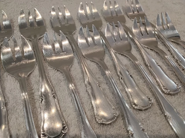 12 Fourchettes à Huîtres En Métal Argenté CBI - Modèle Filet Albi - Fabrication France