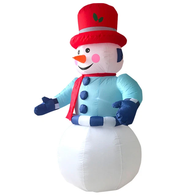 Pupazzo di neve gonfiabile decorazioni natalizie articoli per feste blu poliestere
