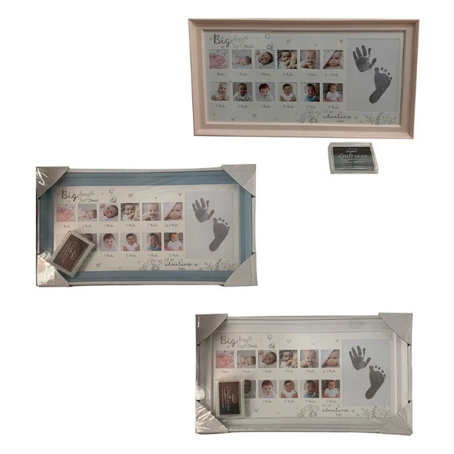 Baby 12 Months Hand Foot Print Commemorative Photo Frame Growth Record