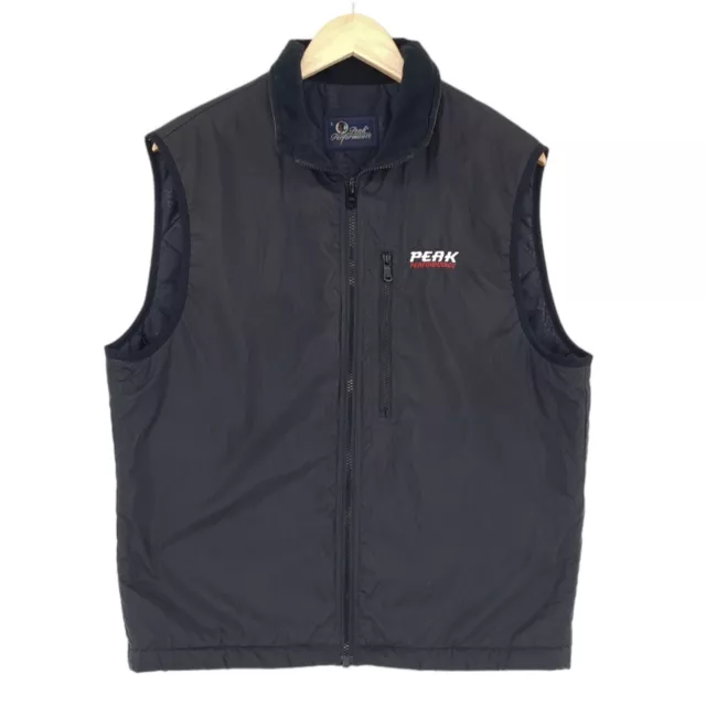 Vintage Peak Performance Gilet Veste Noir Hommes Décontracté TAILLE