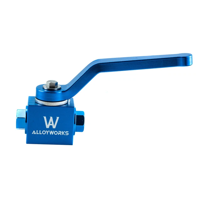 ALUMINUM BRAKE LINE Lock Shut Off Valve 1/8inch NPT Billet Blue 24.69