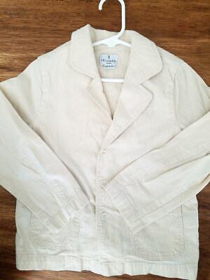 TRUSSARDI BABY Italian Tan White Striped Blazer Suit Jacket $138 44T cotton Dres