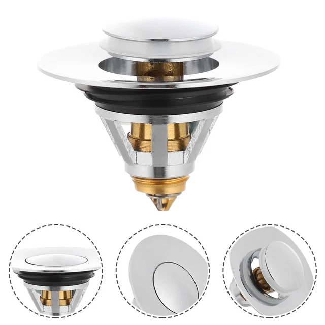 Rostfreier Stahl Ablassschraube Waschbeckenstopper Filter Push-Typ