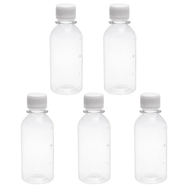 5 oz/150ml Flacon réactif laboratoire plastique Petite bouche Transparent 5Pcs