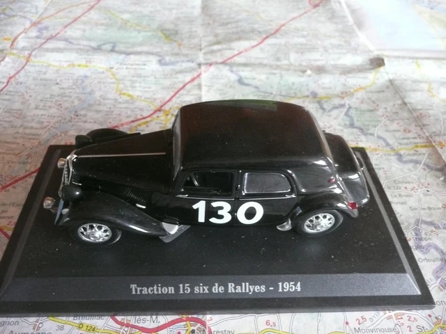 CITROËN Traction 15 Six n°130 Rallye 1954 Universal Hobbies 1/43 sur Socle