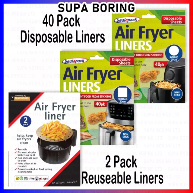 Square Air Fryer Liner, 20x20cm, Pack of 40