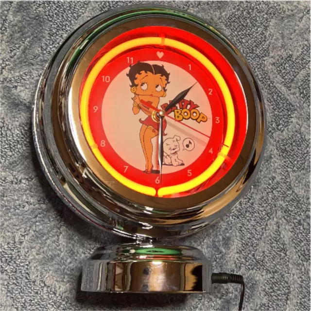 Betty Boop Neon Clock Gas Lamp Interior American Miscellaneous Goods Vtg Rare