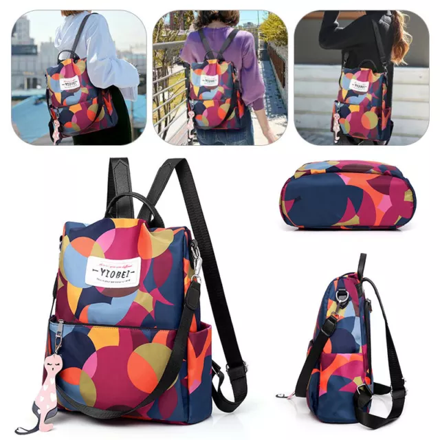 Damen Rucksack Anti Diebstahl Schultertasche Freizeit Cityrucksack-Umhängetasche 3