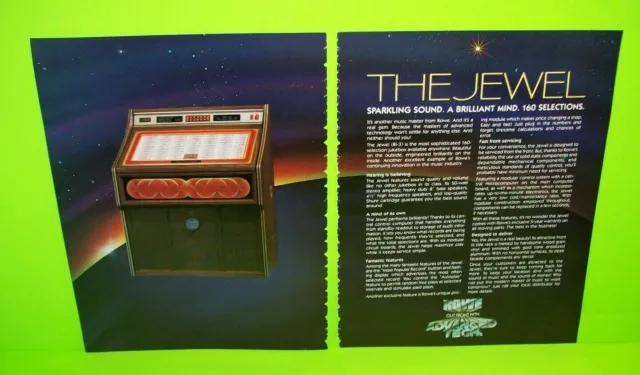 The Jewel Model RI-4 Jukebox FLYER Rowe AMI 1982 Phonograph Music Art Sheet