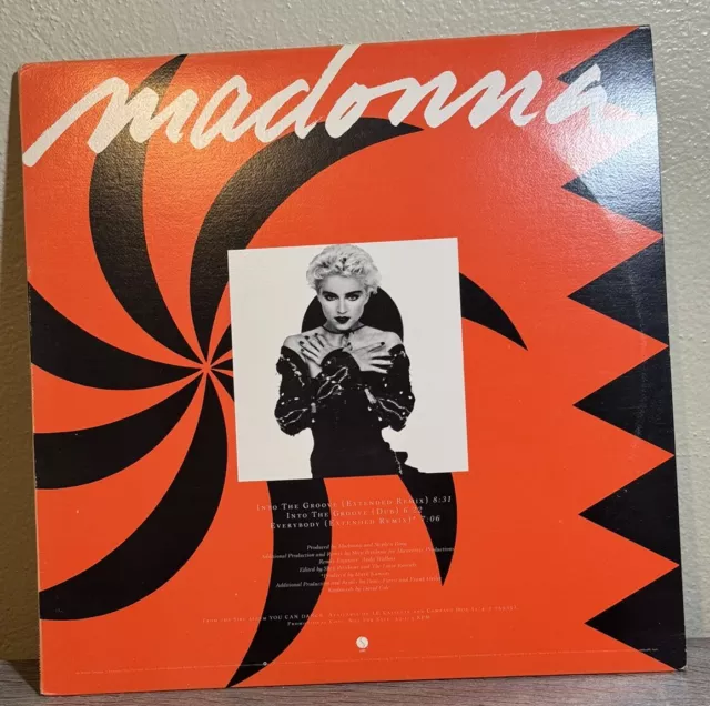 MADONNA INTO THE GROOVE / EVERYBODY  12'' VINYL LP 1987 Promo