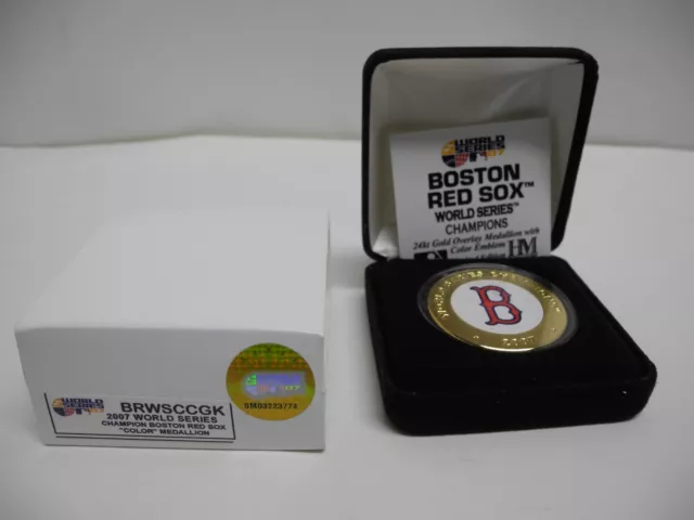 HM 2007 Boston Red Sox Champions 24kt Gold overlay Medallion Limited of 5000