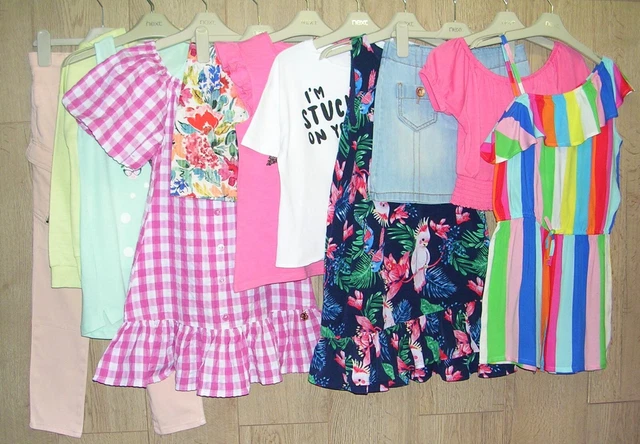 NEXT RIVER ISLAND etc Girls Summer Bundle Tops Dress Jeans Playsuit Age 7-8 128