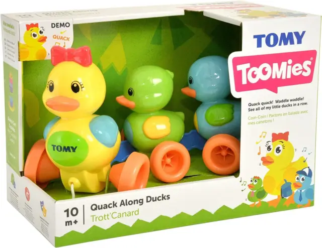 TOMY Toomies Quack Along Ducks Pull Along Toy Colours & Sounds Kids Learning Fun