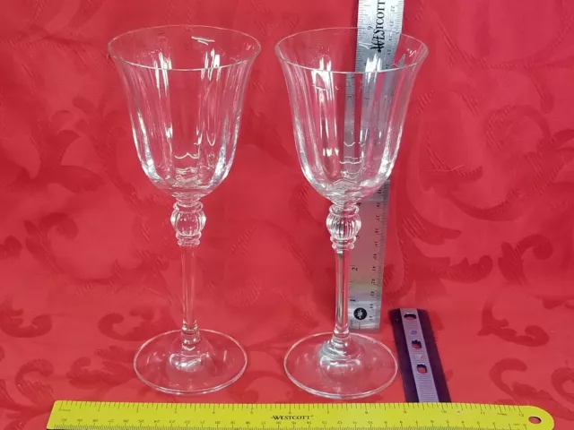 Mikasa Studio Nova Monaco Wine Glasses Optic Set of 2 Ribbed Ball Stem