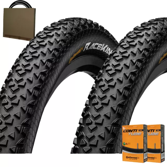 2x Continental Reifen Race King 26x2.00 / 2.20 schwarz MTB Mantel Conti Schlauch