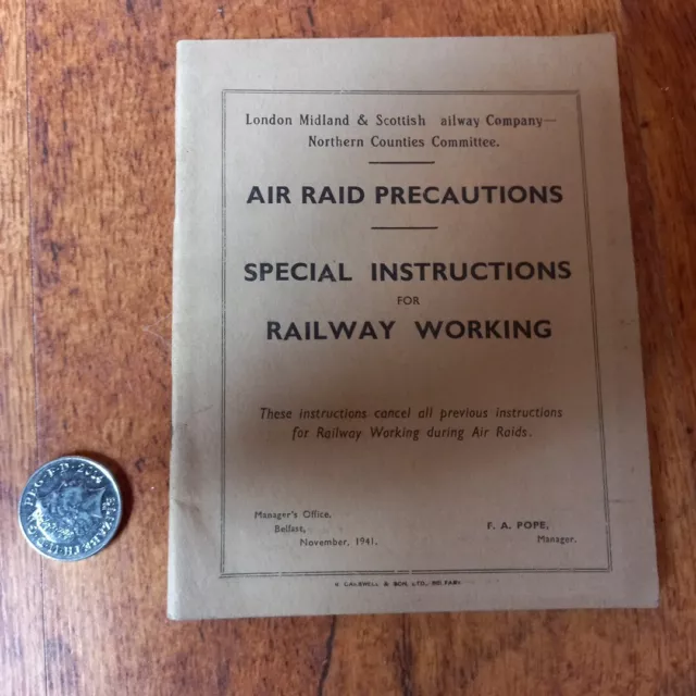 Lms Air Raid Precautions Special Instructions For Railway Workers Booklet