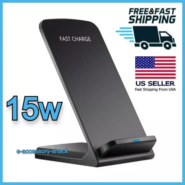 Qi Wireless Fast Charger Charging Pad Stand Dock For Samsung Galaxy iPhone Phone