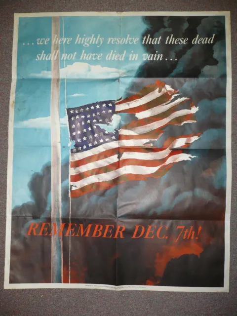 WW2 Original Remember Dec 7th Poster