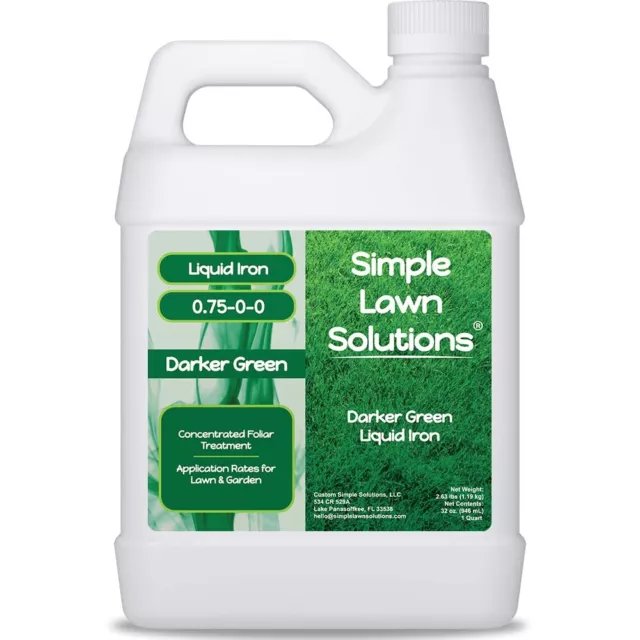 Simple Lawn Solutions - Liquid Iron Fertilizer Darker Green - Chelated - Green