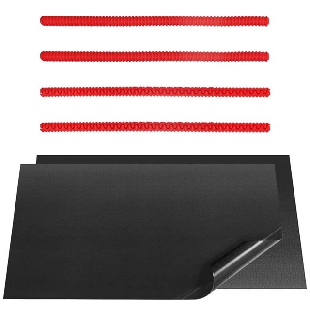 4 x scaffale forno rosso - protezione rack in silicone + 2 x inserto forno antiaderente Z4G5