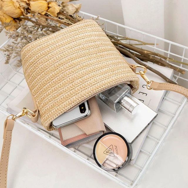 Rattan Handbag Woven Shoulder Bag Diagonal Bag Tote Women Hand Bags Straw