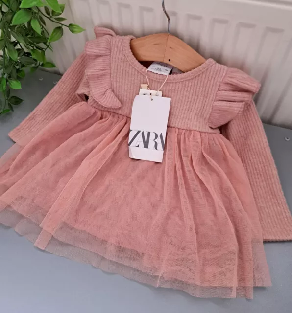 Baby Mädchen 3-6 Monate neu mit Etikett Zara superweiches Kleid