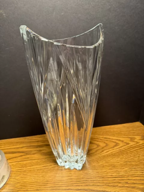 Gorham 14" Lead Crystal Vase square rim Glass Esprit Czech Republic 2