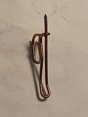 (6) Coppered Wire Coat Hat Hooks antique vintage NOS hardware Bronze Made In USA 3