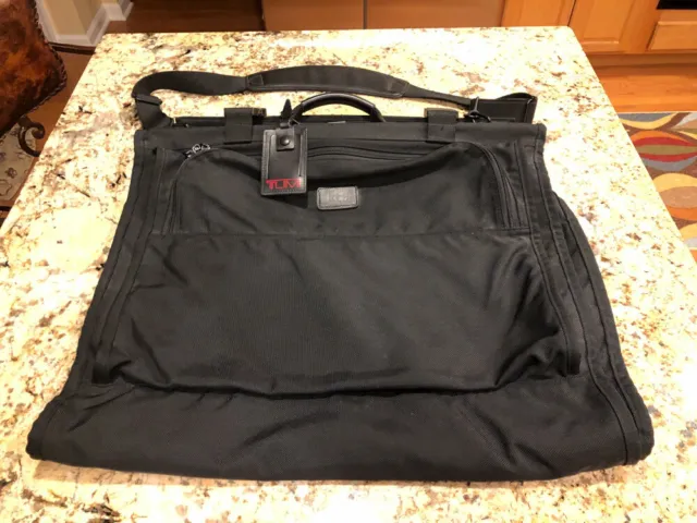 Tumi Black Ballistic Nylon Garment Bag Travel Luggage With Strap Luggage Tag EUC