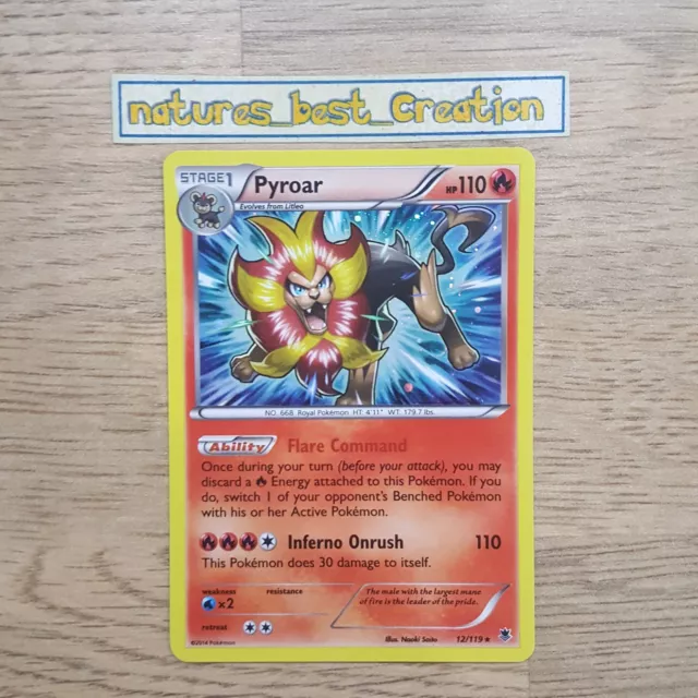 Pyroar - 12/119 - Rare Non Holo Pokemon Card XY Phantom Forces DMG