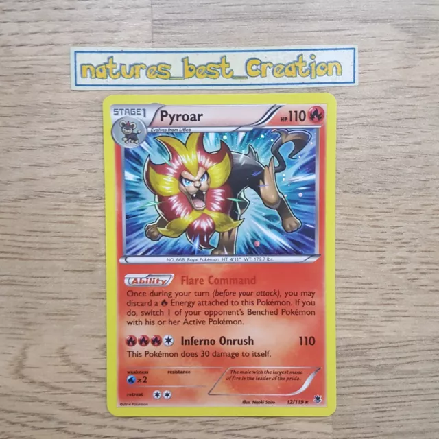 Mavin  Pokemon XY Phantom Forces Trading Card Game TCG Pyroar 12/119 Holo  Rare NM