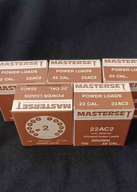 Masterset 22 Cal. Power Loads Brown #2 100 Per Box (5 Boxes)