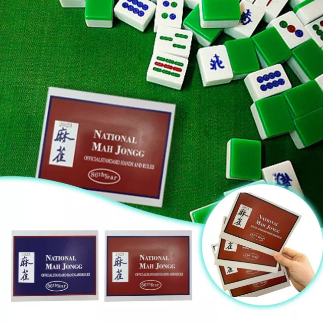4PCS Mahjong Rule Cards Scorecard 2023 National Mahjong Official Standard Hand