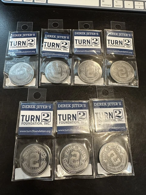 7 Lot Derek Jeter Turn 2 Foundation Coins Nip New York Yankees Stadium 2014 7 Lot Derek Jeter Turn 2 Foundation Coins Nip New York Yankees Stadium 2014