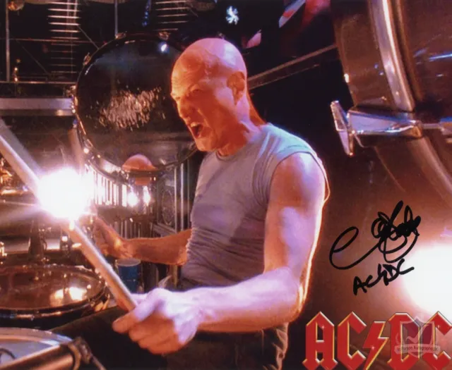 Chris Slade AC/DC Signed 10x8 Photo OnlineCOA AFTAL #12