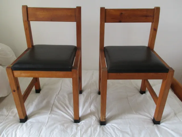 2 x Old and Rustic Modern Dinning Chairs from Mary Quant's estate