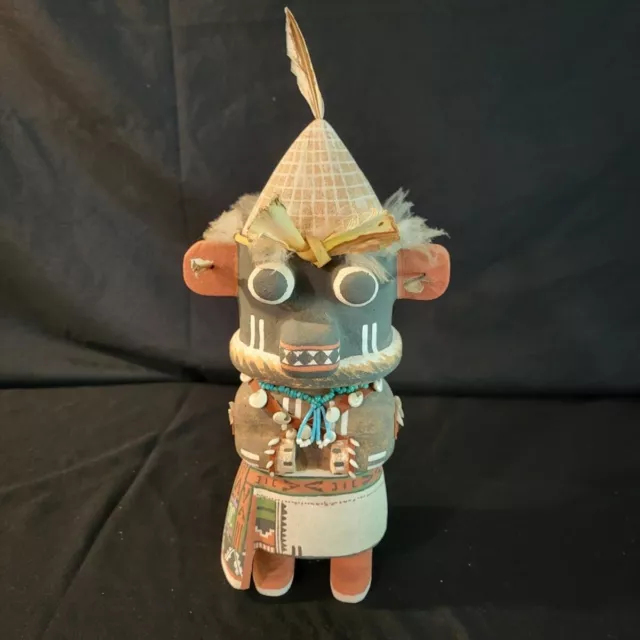HOPI KACHINA DOLL,  POLEYSTEWA, Chester —Hand CARVED & PAINTED COTTONWOOD,EXC