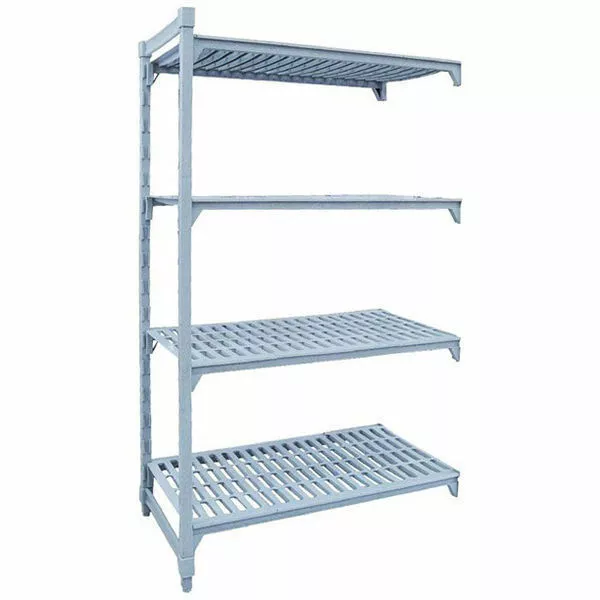 Add-On Shelving Kit w Vented Shelves 4 Tier Poly Coated Steel 1825x455x1800mm