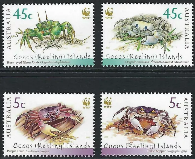 2000 Cocos Keeling Islands SG# 389-392 Crabs of Cocos singles set Mint MUH MNH