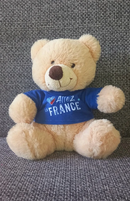 B7 Peluche Doudou Jemini Ours Bleu Allez La France
