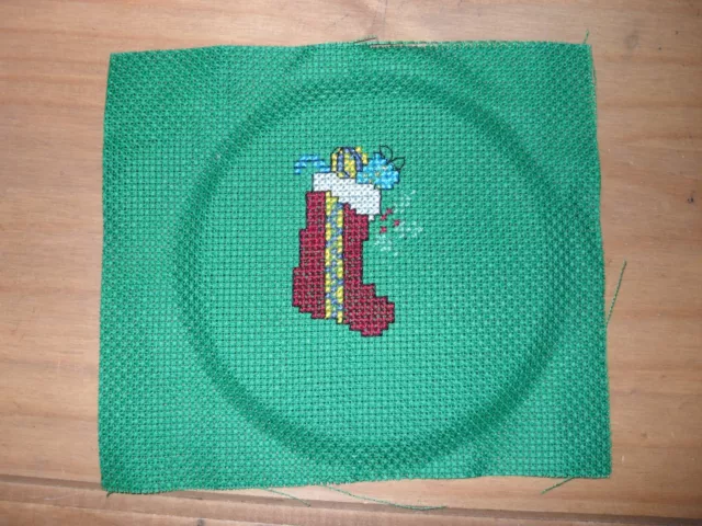 Completed cross stitch (xmas stocking)