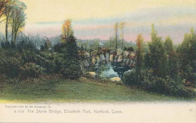 HARTFORD CT – Elizabeth Park Stone Bridge – udb (pre 1908)