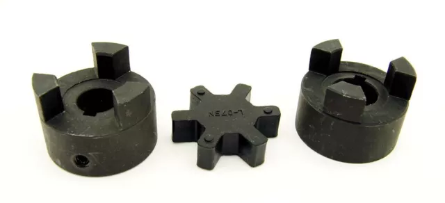 5/8" to 3/4" L075 Flexible 3-Piece L-Jaw Coupling Set & Buna-N NBR Rubber Spider