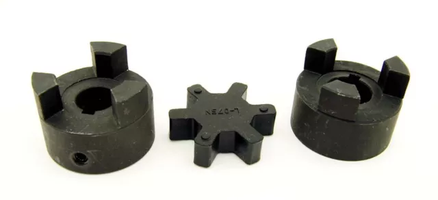 7/16" to 3/4" L075 Flexible 3-Piece L-Jaw Coupling Set Buna-N NBR Rubber Spider