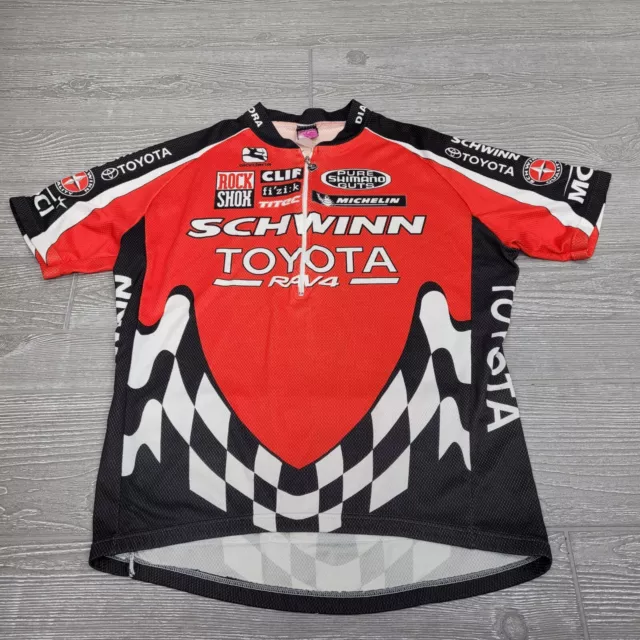 Vtg Giordana Cycling Jersey Red Black Toyota Schwinn Made in Italy Size Medium Vtg Giordana Cycling Jersey Red Black Toyota Schwinn Made in Italy Size Medium